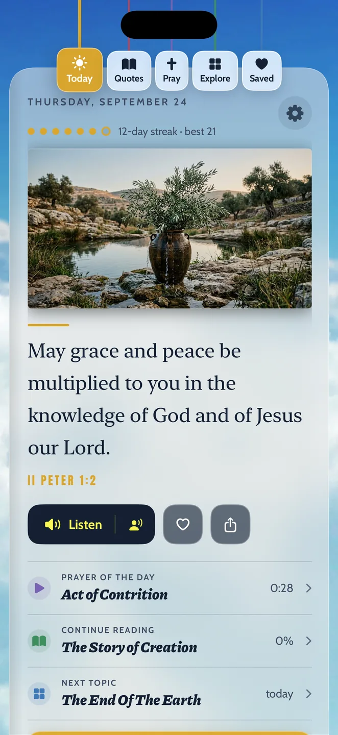 Today: the verse of the day with its painted picture, read aloud